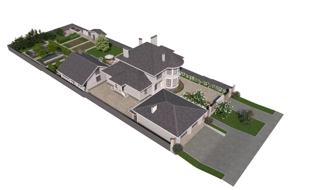 Проект частного дома с территорией Проект частного дома с территорией