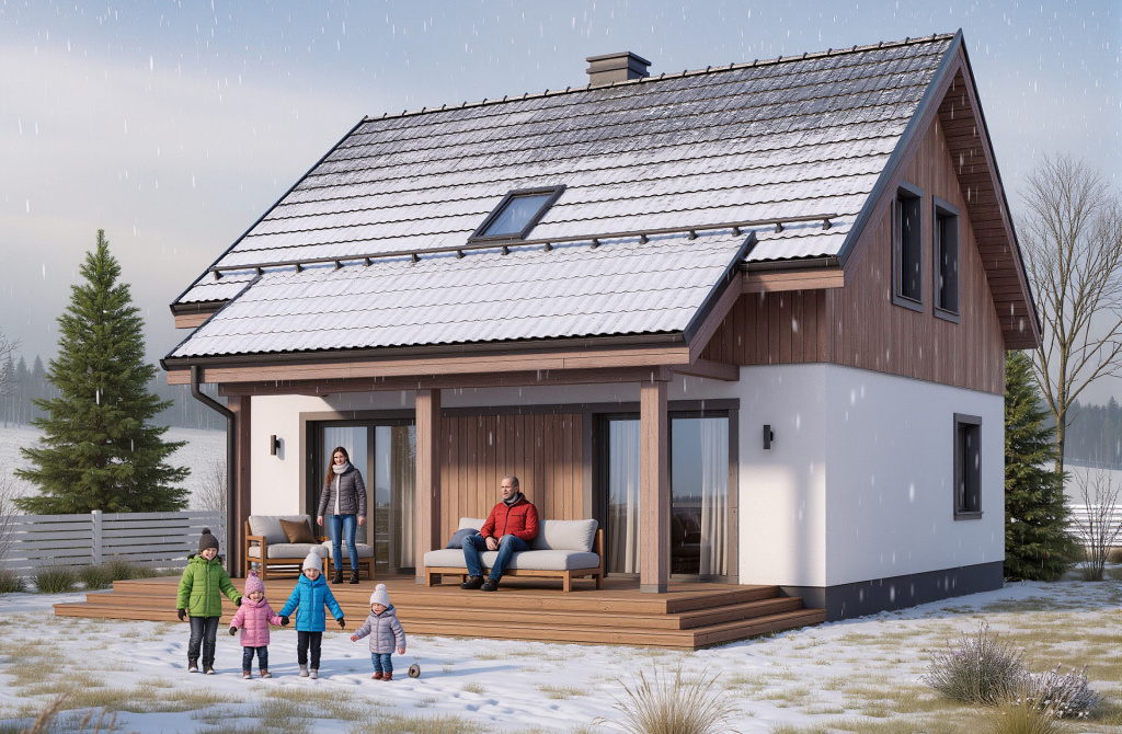 Дом в стиле шале с террасой