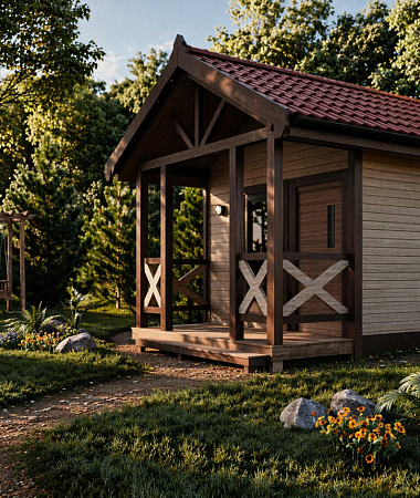 Соседний, каркасный дом, 16 м2