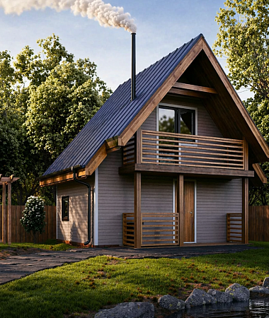 Фиалка, каркасный дом, 34 м2