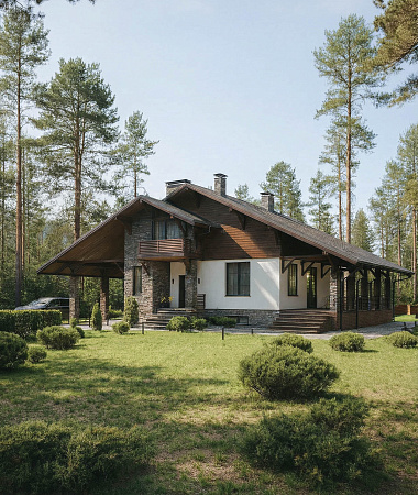 Тайга, дом из газоблока, 392 м2