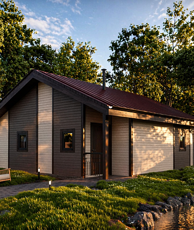 Подсолнух, каркасный дом, 47 м2