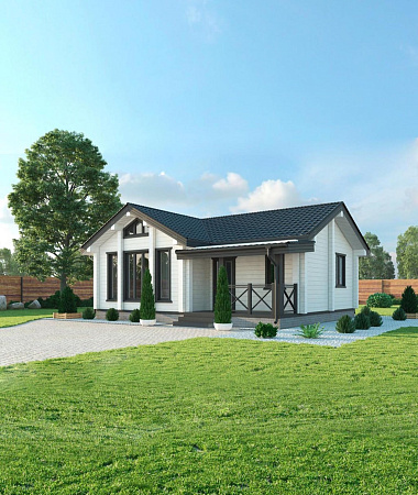 Авангард, каркасный дом, 76 м2