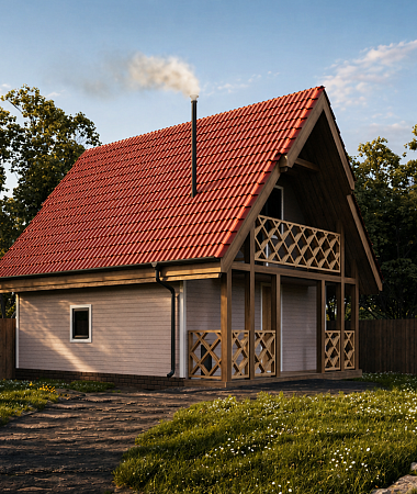 Крокус, каркасный дом, 53 м2