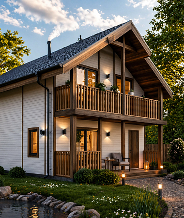 Лаванда, каркасный дом, 93 м2