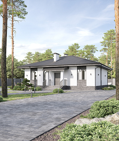 Амулет, дом из газоблока, 122 м2