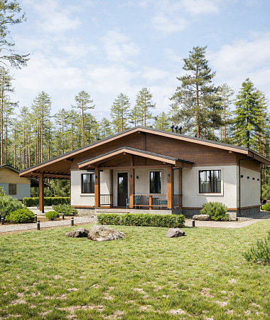 Фахверк, дом из керамоблока, 111 м2