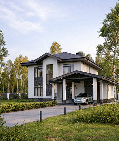 Ньютон, дом из газоблока, 283 м2